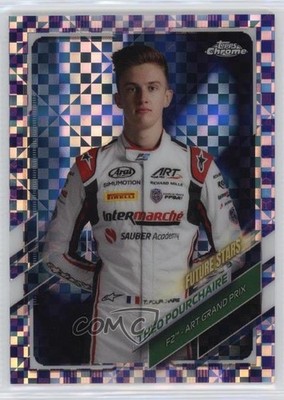 2021 Chrome Formula 1 Purple Checker Flag Refractor Theo Pourchaire Théo 0v2h