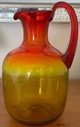 Vintage Blenko Amberina Hand Blown Art Glass Pitcher