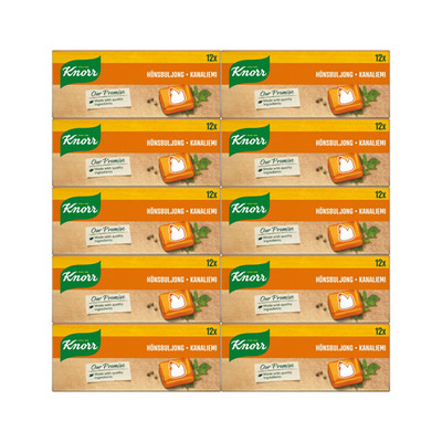 10x Knorr Chicken Stock Cubes 12 Pack (36 Cubes) Hönsbuljong MSG Free