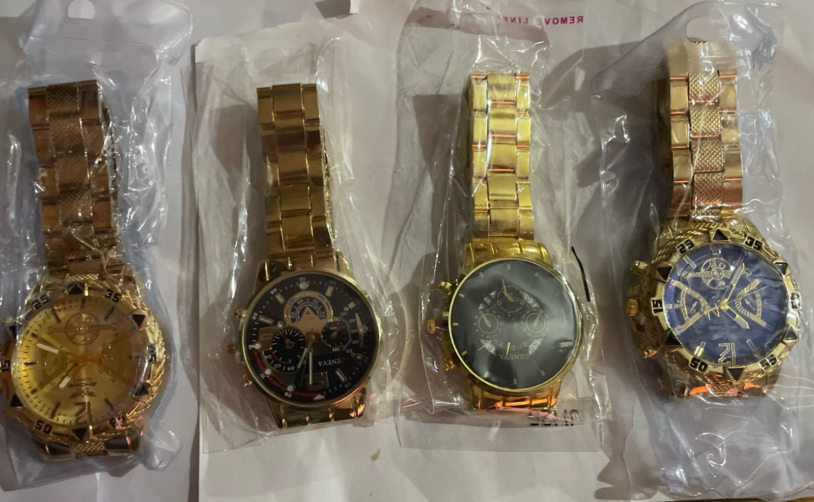 Gold Color Out Bling! Mens Lot 4~NEW/WORKING Lot #6 Iced Watches~gold-Toned Of - VintageWatches.PK Gold Color Out Bling! Mens Lot 4~NEW/WORKING Lot #6 Iced Watches~gold-Toned Of - vintagewatches.pk