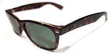 Ray Ban RB2132 902 NO Logo New Wayfarer Tortoise Green Sunglasses 55-18