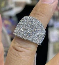 2.50Ct Round Cut Diamond Cluster Men's Engagement Ring 14K White Gold Plated