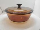 Anchor Hocking Fire-King 439 Amber 3QT Glass  Casserole Dish Vintage