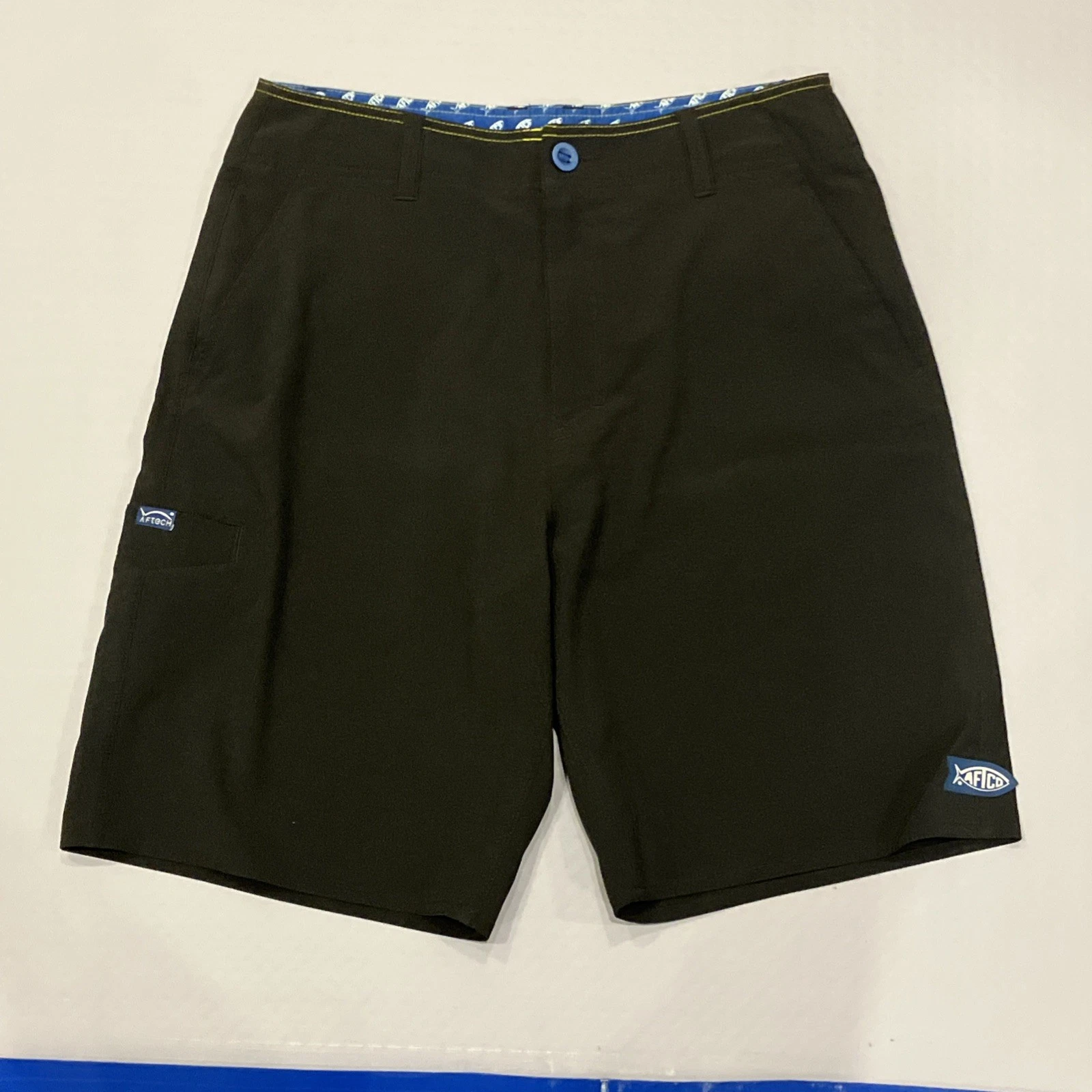 AFTCO Tech Fishing Shorts Mens 30 Dri fit Golf Chino 9” Inseam Outdoor Stretch