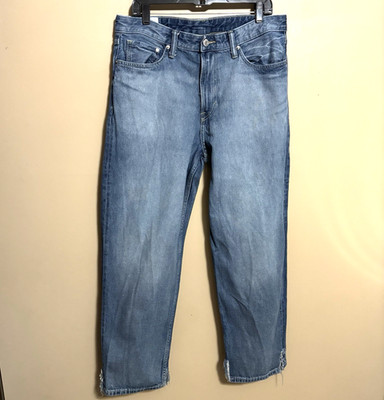 H&M Loose Ample Jeans Mens 34x32 Blue Denim Cotton Straight Leg Medium Wash