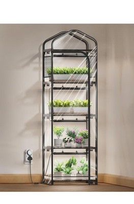 4-stufiges Indoor Gewächshaus mit Grow Lights, 72W 5000K Vollspektrum Pflanzenständer 