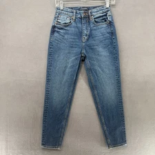 Vigoss Jeans Womens W24 L26 Blue Friday Tapered Boyfriend High Rise Stretch