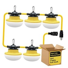 New Upgrade 50FT Construction String Lights LED New 50FT 3 Prong Yellow 