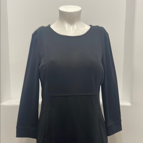 Linea By Louis Dell’Olio Black Ponte sheath Dress 3/4 Sleeves Crew Neck Size L - Bild 5 von 8