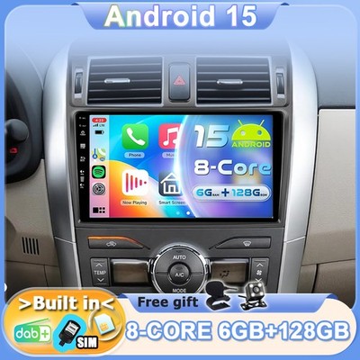 DAB+ FÜR TOYOTA COROLLA 2009~2014 ANDROID 15.0 AUTORADIO CAR PLAY QLED 6GB+128GB