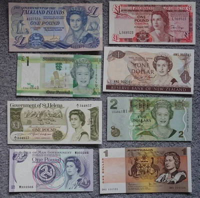 8xUNC Isle of Man Jersey Gibraltar Fiji St Helena New Zealand Australia Falkland - Image 1 of 2