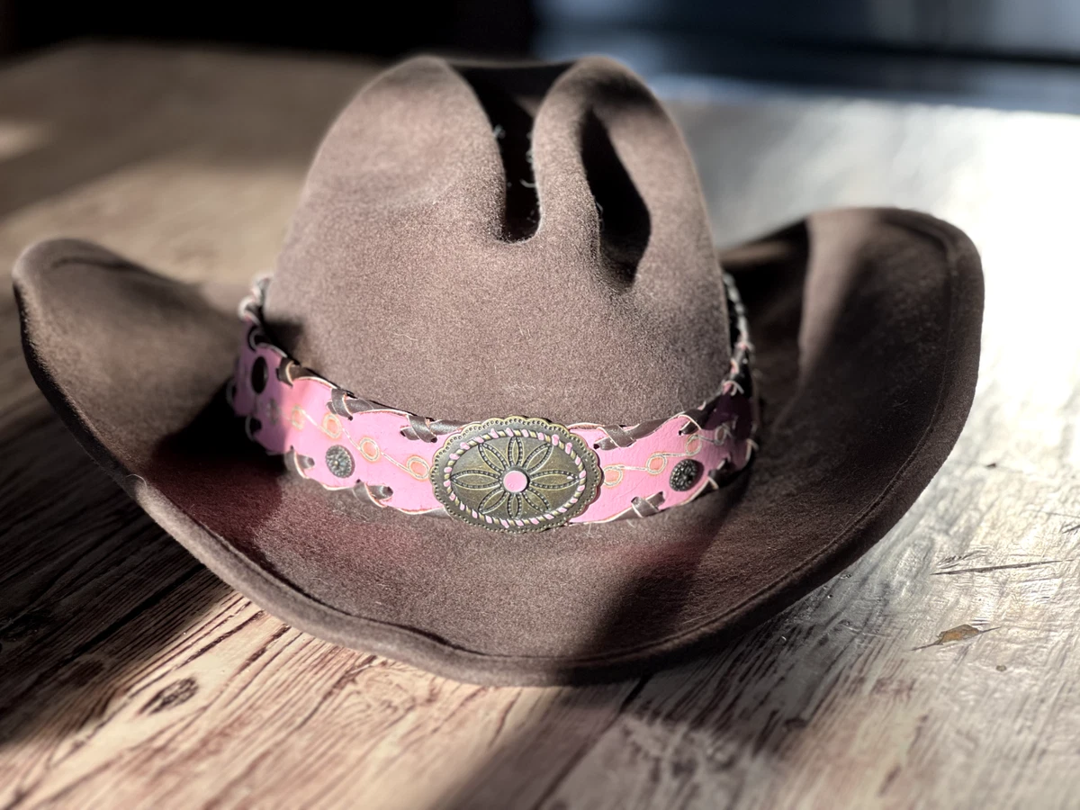 Bullhide by Terri Clark Cowhide Trim Western Cowgirl Cowboy Hat Size L Bullhide Cowgirl Women main image 2