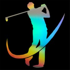 2pcs Golf Sports Golfer Sticker Car Window Door Bumper Laptop Vinyl Decal Decor
