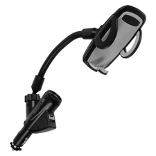 Dual USB Car Charger Lighter Phone Holder Portable Electronic Device Mount