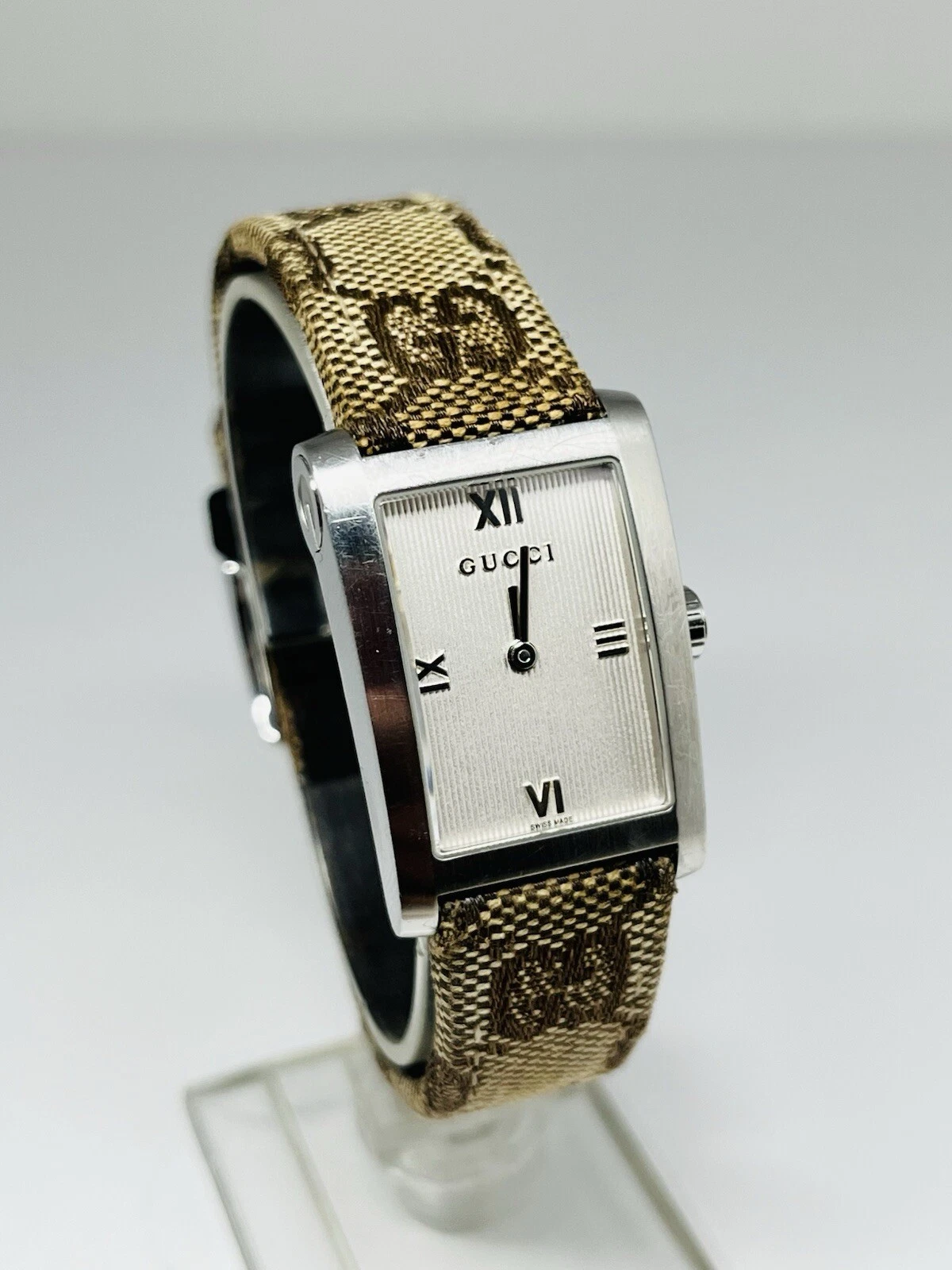 Montre vintage GUCCI 8600J toile cuir avec boite