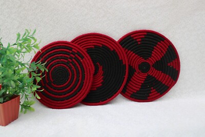 3er Set handgefertigter Wandbehängekorb, handgewebter Boho Korb Weihnachtsgeschenk