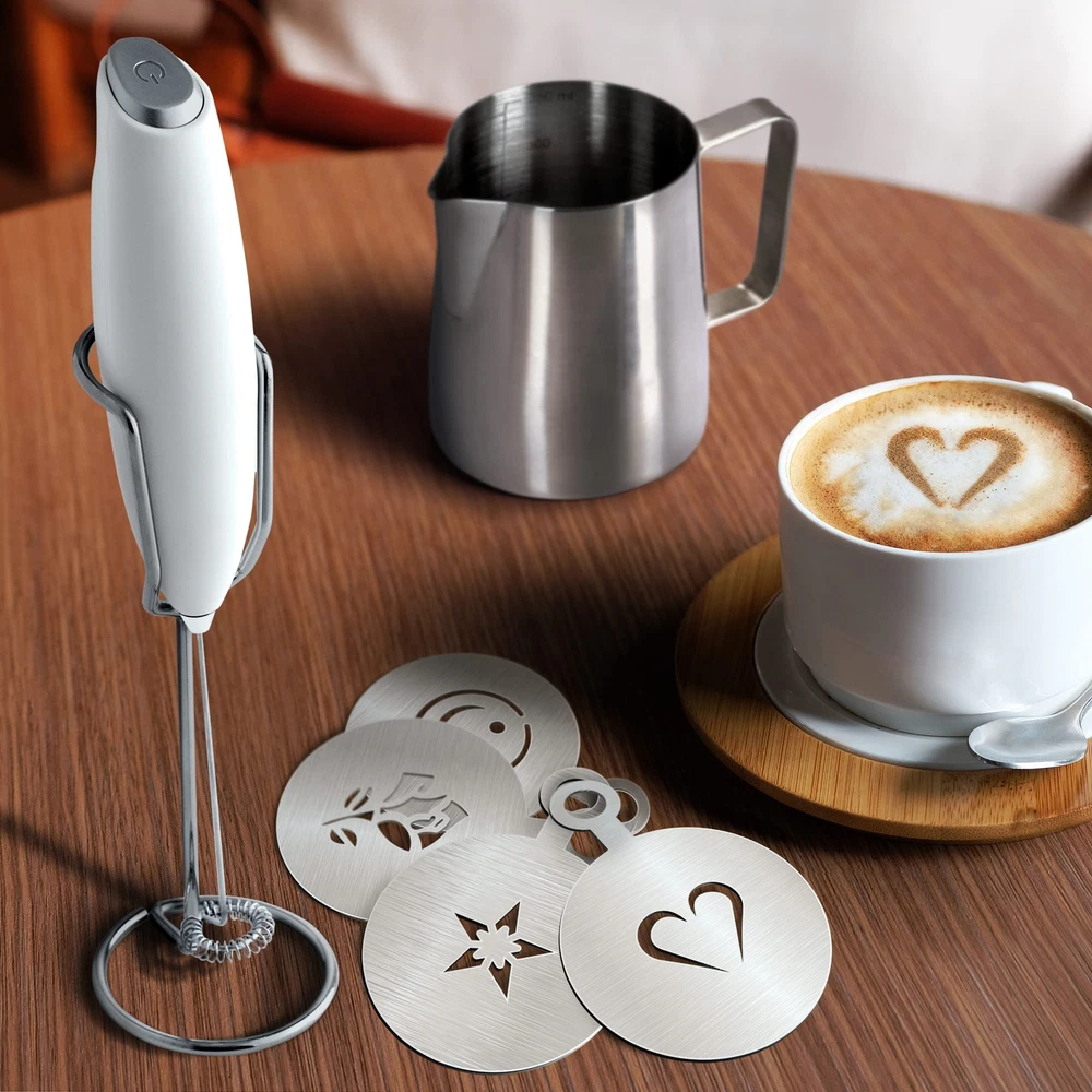 Milk Frother for Coffee Complete Set Coffee Gift With Upgraded Ultra Stand - ...