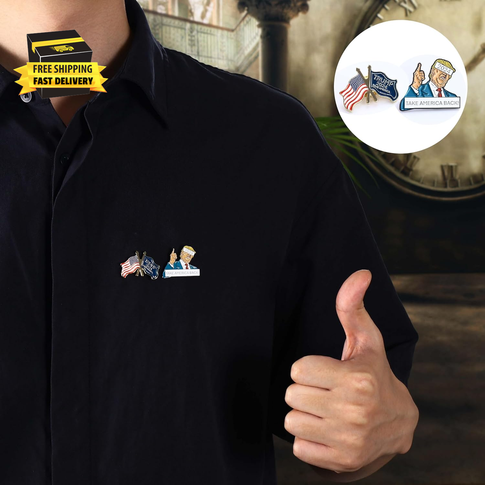 Trump Pins 2024, Trump Merch Enamel Pins Bulk Trump Brooch Pin American