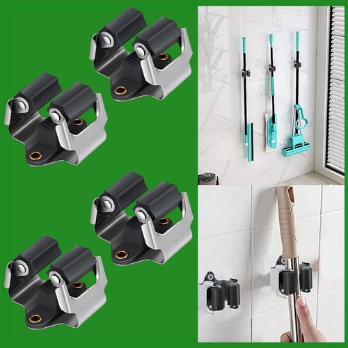 Sollbry Confezione Da 4 Porta Scopino E Porta Mocio Da Parete In Acciaio Inox 304 Autoadesivo Adatto Per Bagno Lavanderia Camera Da Letto Nero 87622532