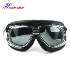 Retro Motorrad Leder Schwarz Brille Gläser C...