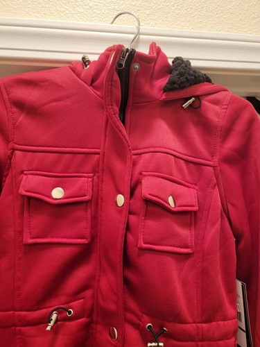Big Chill Rain Coat Hooded Fleece Womens Size Small Parka Full Zip Long Red - 第 4/15 張圖片