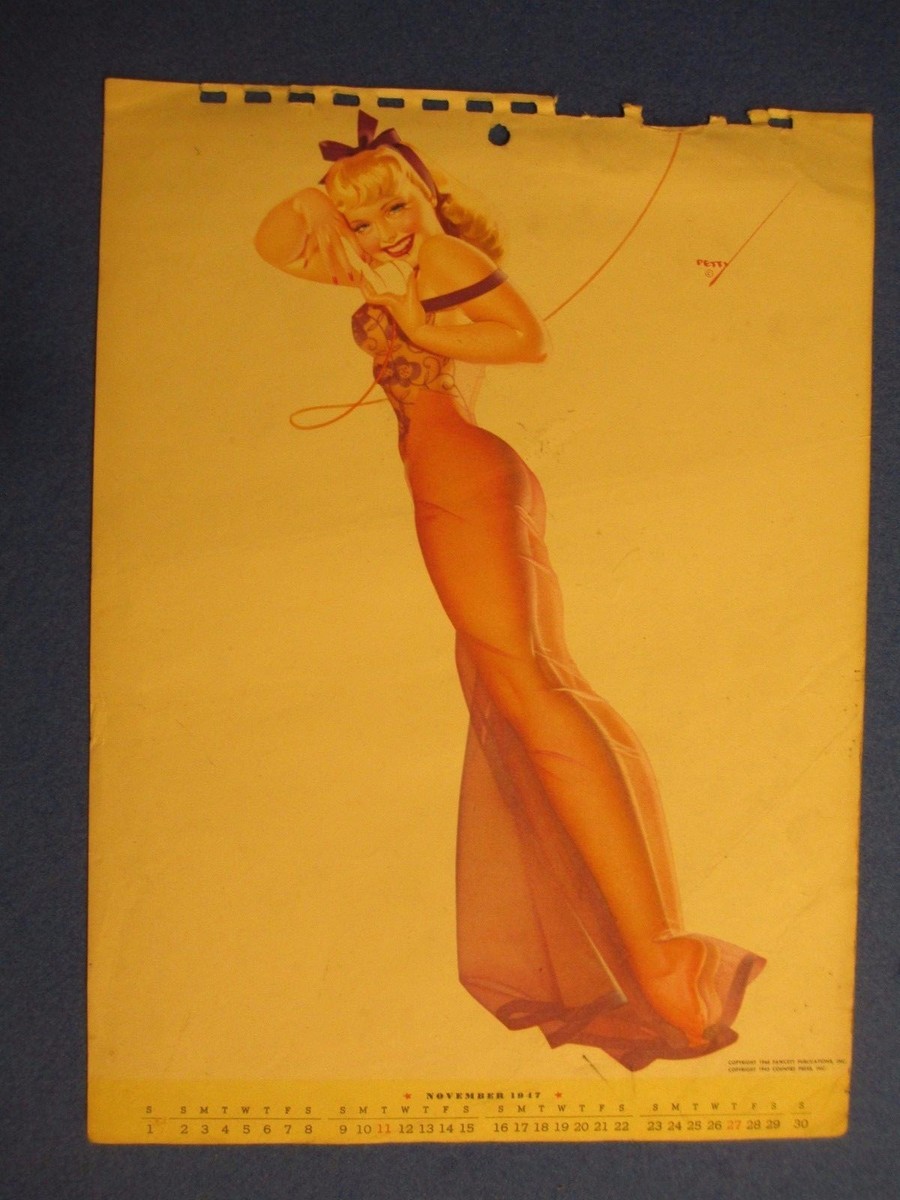 NOVEMBER 1947 ORIGINAL PETTY GIRL CALENDAR PAGE | eBay