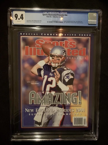 Tom Brady 1st Cover Sports Illustrated Presents CGC 9.4 Newsstand 2/13/02 #nn