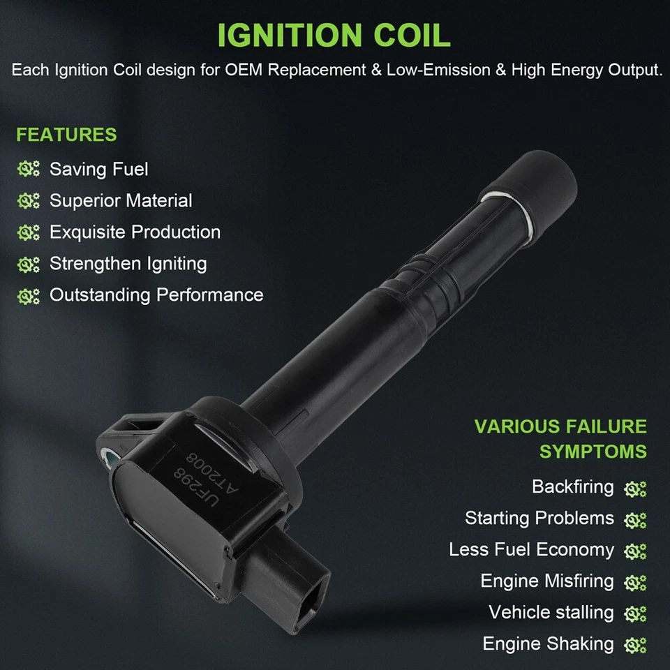 4 For 2000-2003 Honda S2000 L4 2.0L Ignition Coil & Spark Plug UF298 - Image 4 of 4