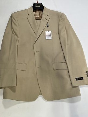 Mens P&L Superior 150s Tan Suit Size 40R 34W NEW