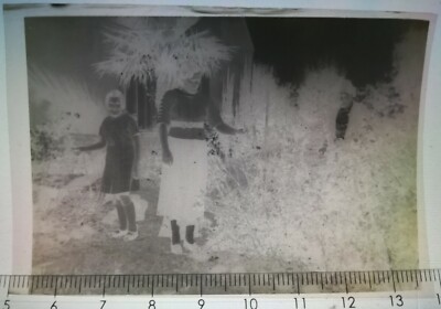 EE153 negative film circa 1930 VGC 8x6cm woman and girl outdoor garden