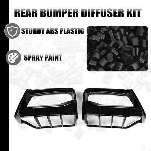 For Chevy Corvette C8 Z51 2020-2024 Gloss Black Rear Bumper Fin Diffuser Spoiler - Picture 3 of 14