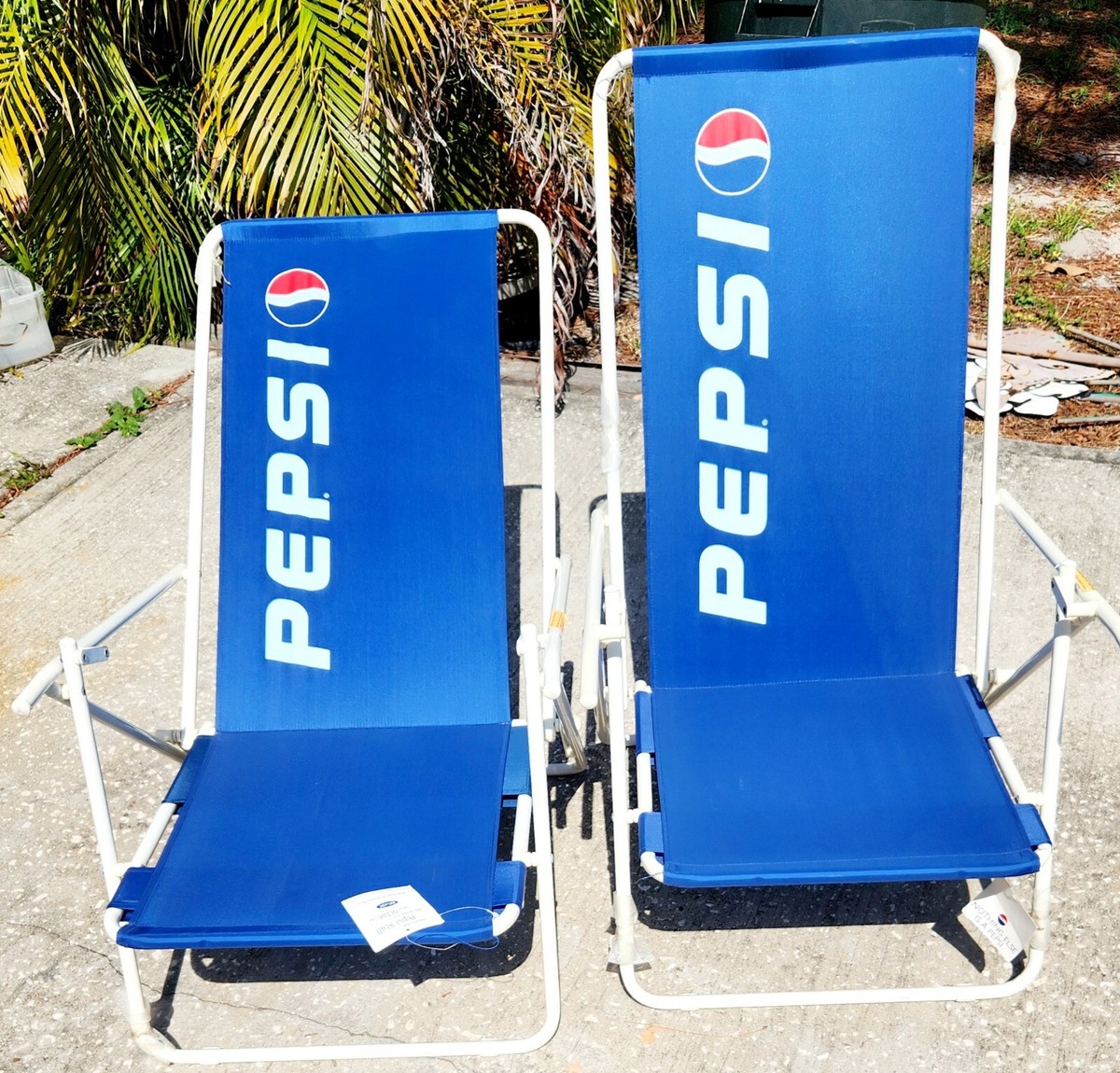 PEPSIビンテージ　椅子 2 VTG 1990s PEPSI STUFF FOLDING BEACH CHAIR PEPSI PROMO BLUE