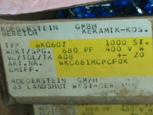 Keramik Kondensator X2 NOS 680pF 400V 0,68nF KDS Set 20 Stück DepA8h3 - Bild 3 von 9