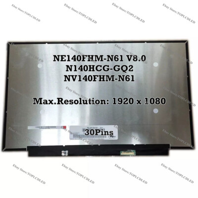 NE140FHM-N61 V8.0 Fit IPS EDP N140HCG-GQ2 NV140FHM-N61 1920X1080