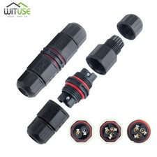 Cable Wire Connector IP68 Waterproof 2/3 Pin Junction Box Outdoor Plug Socket 1