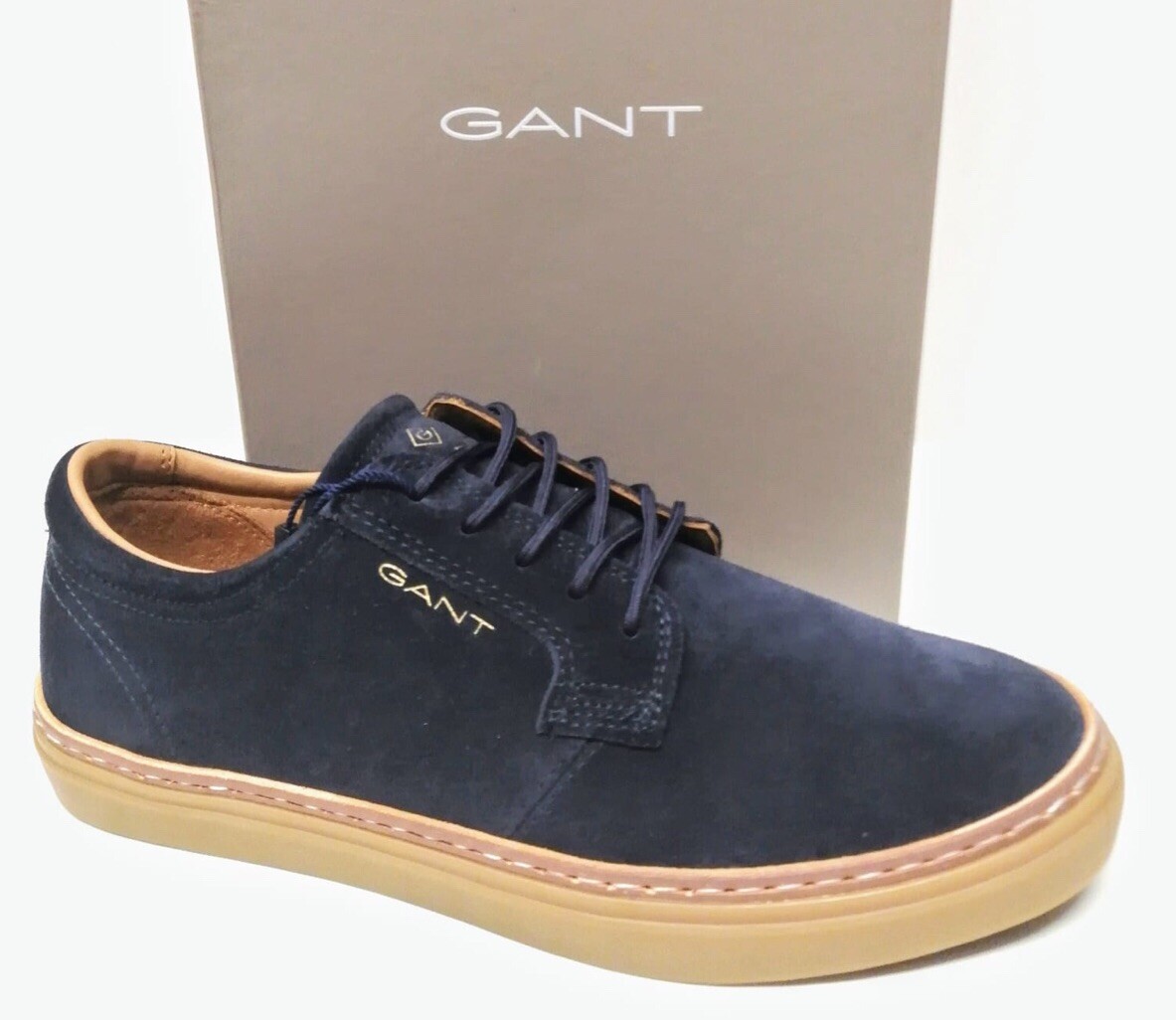 GANT Prepville Cupsole Low Shoes Marine Navy Suede UK Size BNIB