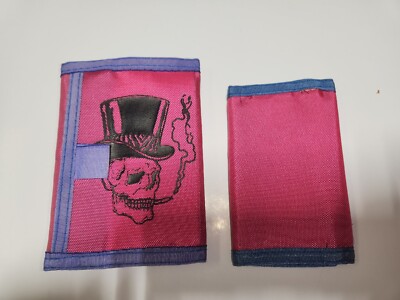 Lot Of 2 Wallet Vintage 70s 80s Free Style Nylon Organizer Trifoldhook And Loop