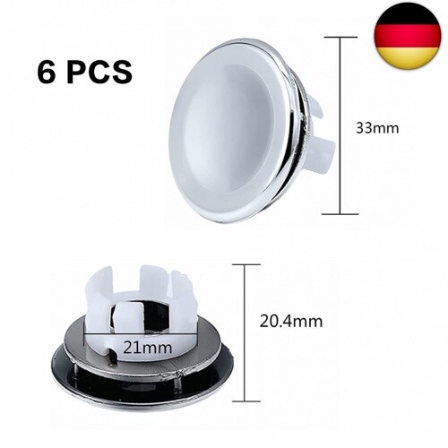 6Pcs Waschbecken Überlauf Abdeckung,Sinken Überlauf Blende chrom,Spülbecken üb - Bild 7 von 7