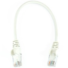 EXTRA SHORT 25cm ETHERNET NETWORK CABLE Cat5e Small Internet PC Patch Lead White