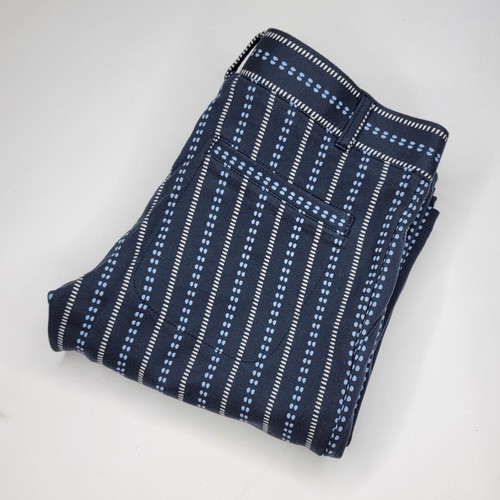 Betabrand XS Navy Blue Dot Patterned Straight Leg Women Stretch Yoga Work Pants