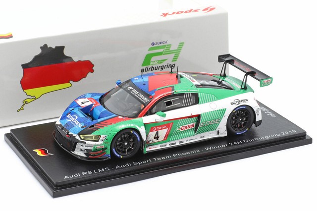 Original Audi R8 Lms Gt3 4 Winner 24h Nurburgring 19 Dirty Version 1 43 Spark For Sale Online Ebay