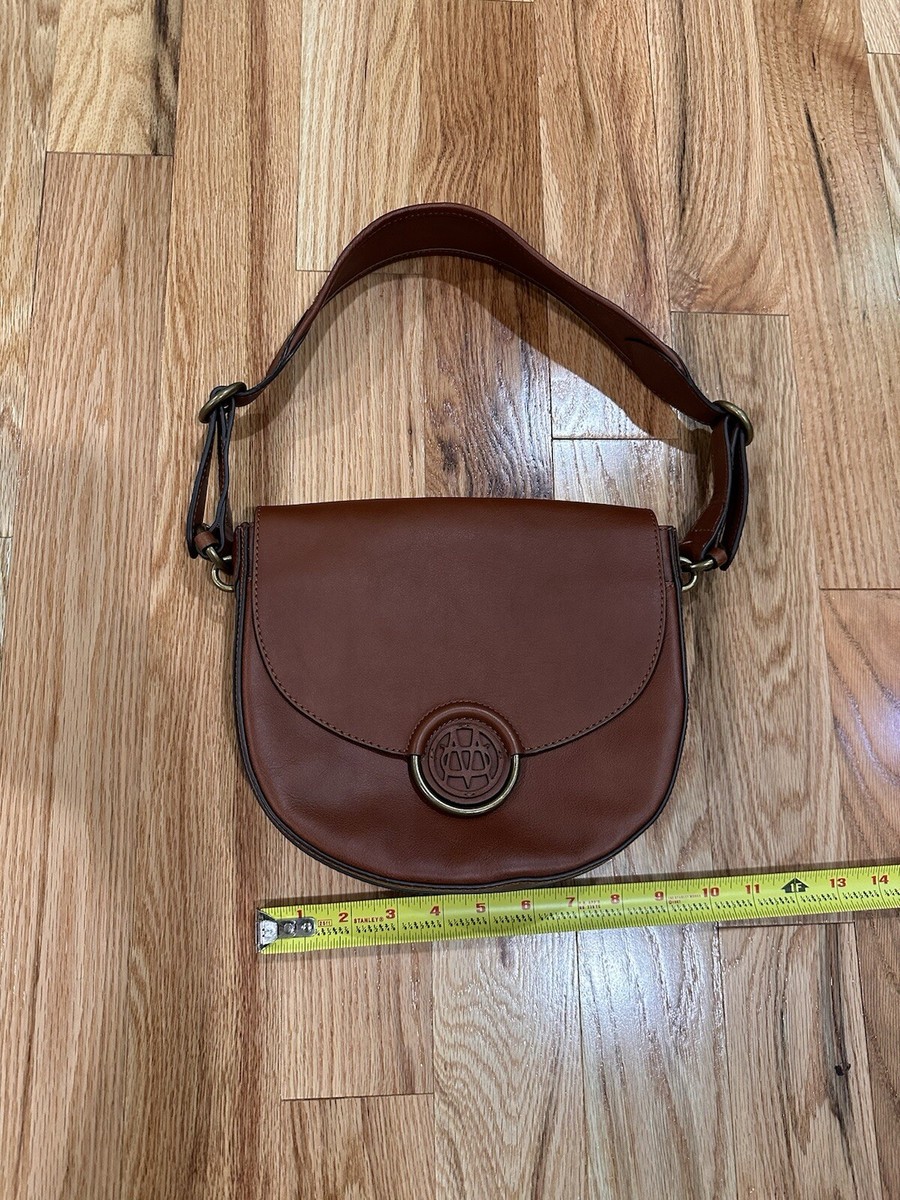 Massimo Dutti Small Brown Leather Shoulder Bag