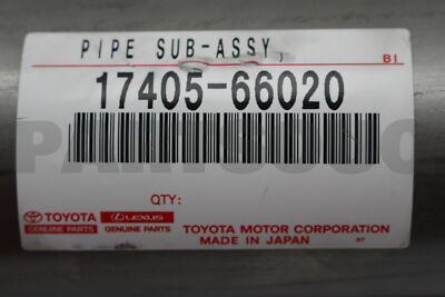 1740566020 Genuine Toyota PIPE ASSY, EXHAUST, TAIL 17405