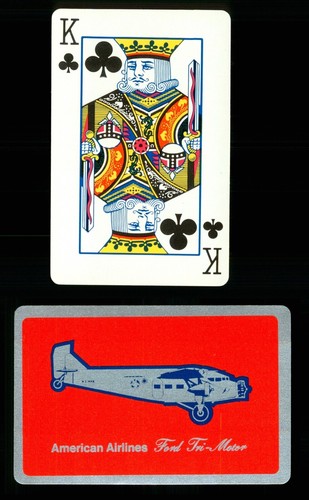 1 x Spielkarte American Airlines Ford Tri-Motor Flugzeug - King of Clubs ≠ P0233