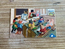 Mainzer Cats, Sewing Class, 4675, Hartung, Kunzli, Switzerland, Vintage Postcard