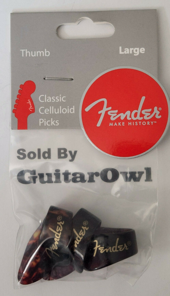Fender Thumb Guitar Picks Tortoise Classic Shell  LARGE 3 Pack 0981002503