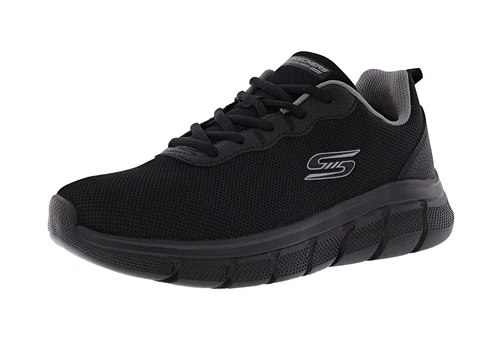 SKECHERS MEN'S BOBS B FLEX- ICY EDGE 118109W/BBK WIDE WIDTH WALKING SHOES