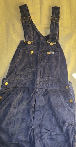 DIE LATZHOSE der USA LEE original Kord WORKER Latzhose Navy Blue 70er BAGGY NOS - Bild 6 von 18