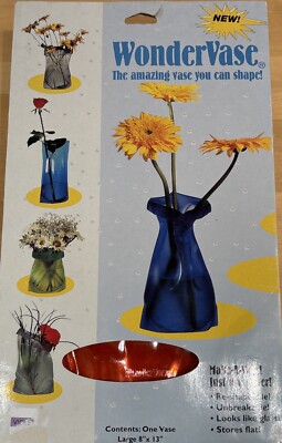 WonderVase Make-A-Vase Large 8''x13'' Shapeable Unbreakable  Crystal Red Tiny Home