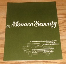 Original 1970 Dodge Monaco Sales Brochure 70 Brougham 500